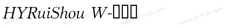 HYRuiShou W字体转换
